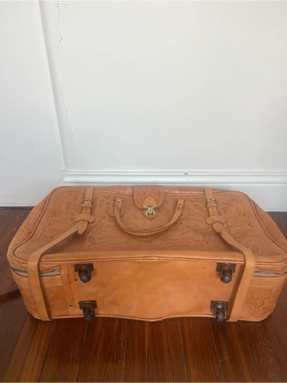 Vintage Grant's Naturals Tooled Leather Luggage Suite
